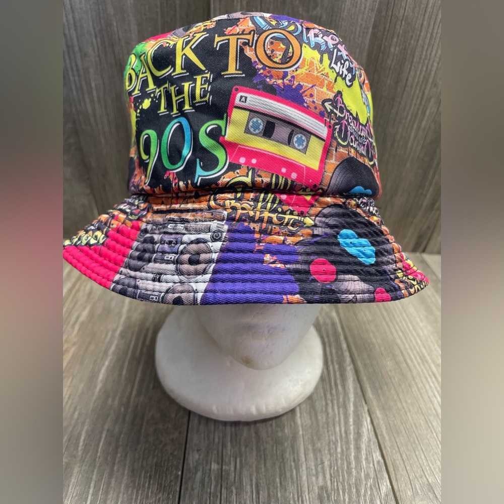 Back To The 90’s COLORFUL BUCKET HAT Graffiti Old School Break Dance Hip Hop